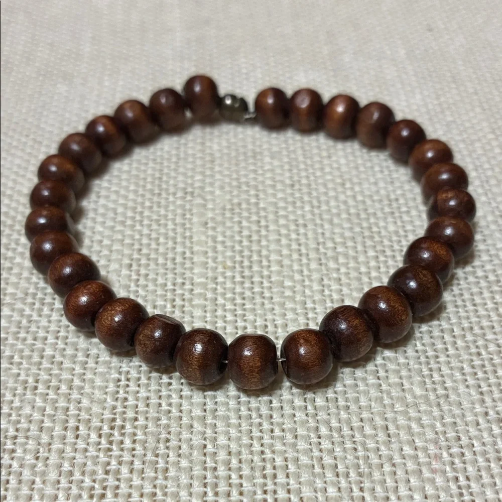 Brown Wooden Beaded magnetic clasp Bracelet